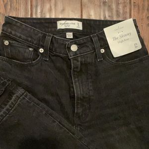Black high waisted skinny/straight jeans.